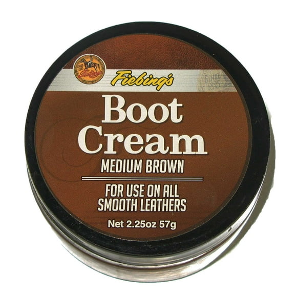 Fiebing's Boot Cream Polish Pot de 2,25 oz pour Cuir Grainé Lisse (Brun Moyen)