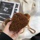 thumbnail image 1 of Bolsa bandolera de felpa para mujer y niño, minimonedero con forma de oso bonito (blanco) Ehuebsd Para Estrenar, 1 of 9