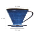 thumbnail image 2 of Goteador de café V60 de cerámica, cono para pour-over, alta temperatura, esmalte azul, grande, 2 of 7