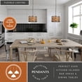 thumbnail image 2 of Norwood 1L Gray Industrial Woven Wood Drum Pendant Hanging Ceiling Light, 2 of 14