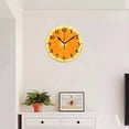 thumbnail image 4 of 10 Inch Wall Clock Battery Operated Square Clock for Office, Kitchen, Outdoor, Living Room, Orange With White Pith Surrounding The Flesh, 4 of 7