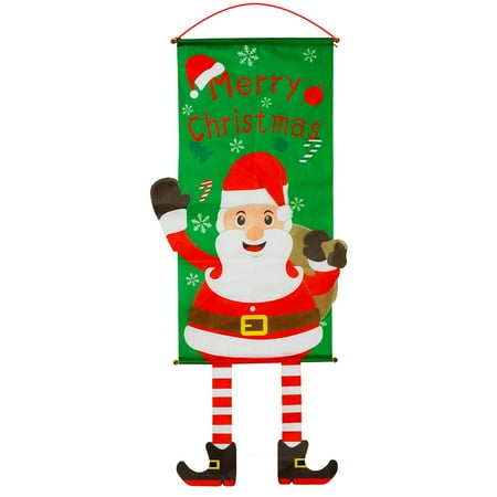 

Christma Fabric Hanging Leg Flag Xmas Cartoon Door Christma Hang Cloth Window Pendant Wall Atmosphere Dress Hang Cloth