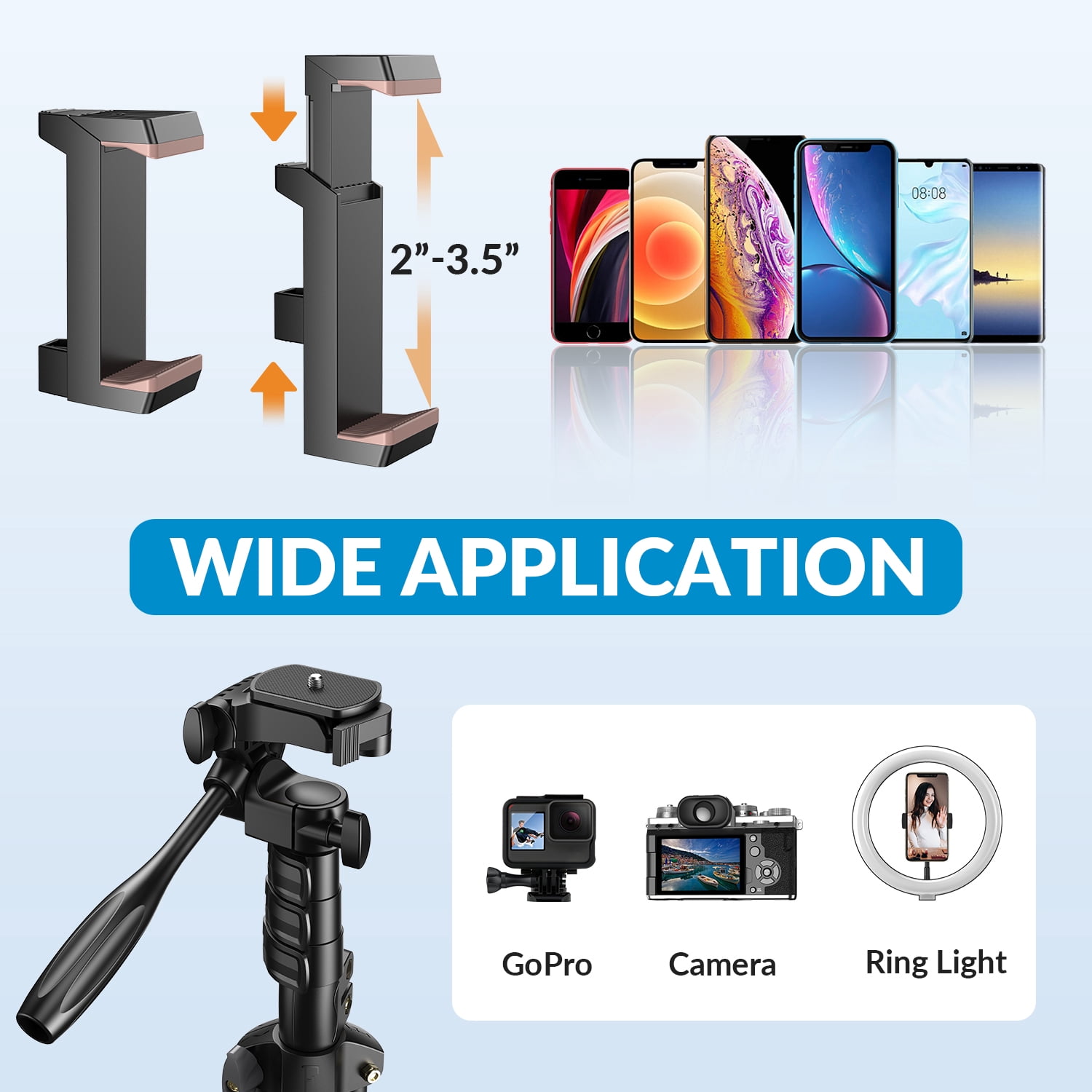 APEXEL Professional 70 inch Extendable Flexible SLR Tripod 360 Rotation Aluminum Selfie Stick for Gopro Sony Nikon Smartphones