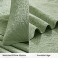 thumbnail image 4 of Sleep Zone Ultrasonic Scroll Quilt Set Twin, Soft Lightweight Bedspread, Reversible All-Season Coverlet, 1 Quilt + 1 Pillow Sham (Sage Green, Twin), 4 of 8