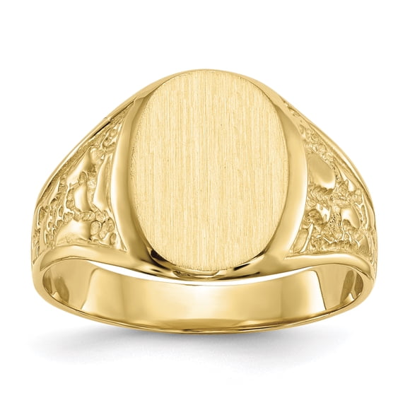 14k Yellow Gold 14.5x11.0mm Mens Signet Ring Man For Dad Mens For Him