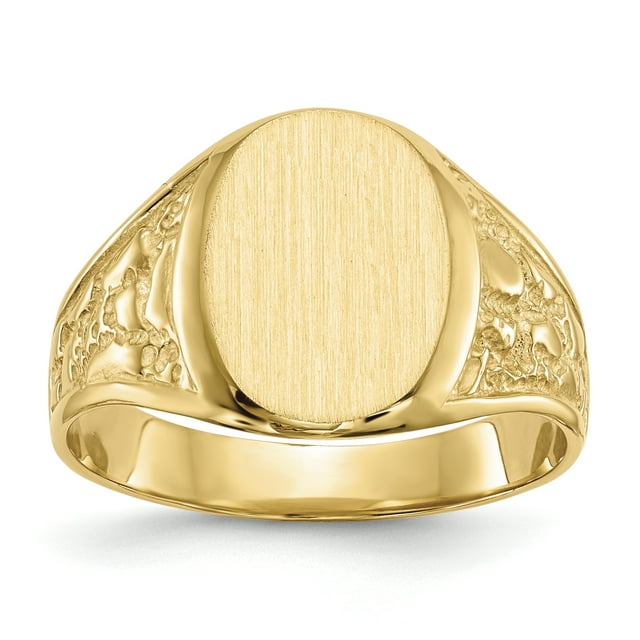 14k Yellow Gold 14.5x11.0mm Mens Signet Ring Man For Dad Mens For Him