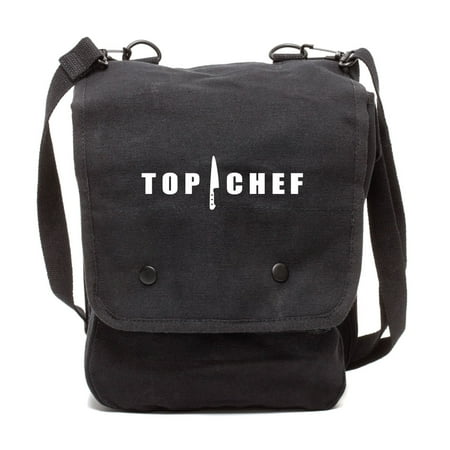 Top Chef Logo Canvas Crossbody Travel Map Bag (The Best Italian Chef)