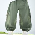 thumbnail image 4 of WERYOUNG Girls Boys Cargo Pants Spring Summer Comfortable Solid Color Stretch Elastic Waist Wide Leg Mesh Jogger Pants With Pockets Toddler Stylish Sweat Pants,Green,10-11 Years, 4 of 6