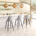 thumbnail image 5 of Piccolo Barstool Gray Barstool, Modern Style, Soft and smooth velvet fabric, Plywood, Indoor Bar, 5 of 10