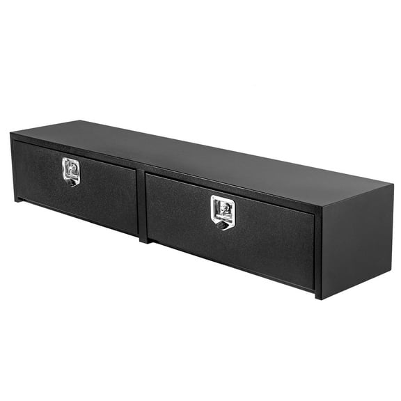 72 in Black Steel Truck Tool Box with T-Handle Lock, Black Steel Truck Bed Tool Box, Trailer Tongue Box, Truck Storage Organizer Tool Chest For Truck Bed, RV, Trailer (72 in x 16 in x 13 in)