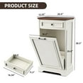 thumbnail image 2 of Spurgehom 13 Gallons Tilt Out Trash Cabinet Free Standing Kitchen Trash Bin Recycling Cabinets with Hideaway Drawer Pet Proof Trash Can Holder for Kitchen, Antique White and Brown, 2 of 14