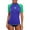 Purple/Green, variant on Beautyin Women's Rash Guards Sports Top Shorts Sleeves Patchwork Athletic Shirt