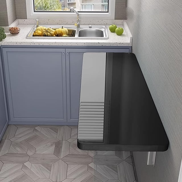 Table Pliante Murale Robuste avec Support – Table Multifonctionnelle pour Buanderie, Cuisine, Bar à Domicile, Bureau – Design Gain de Place