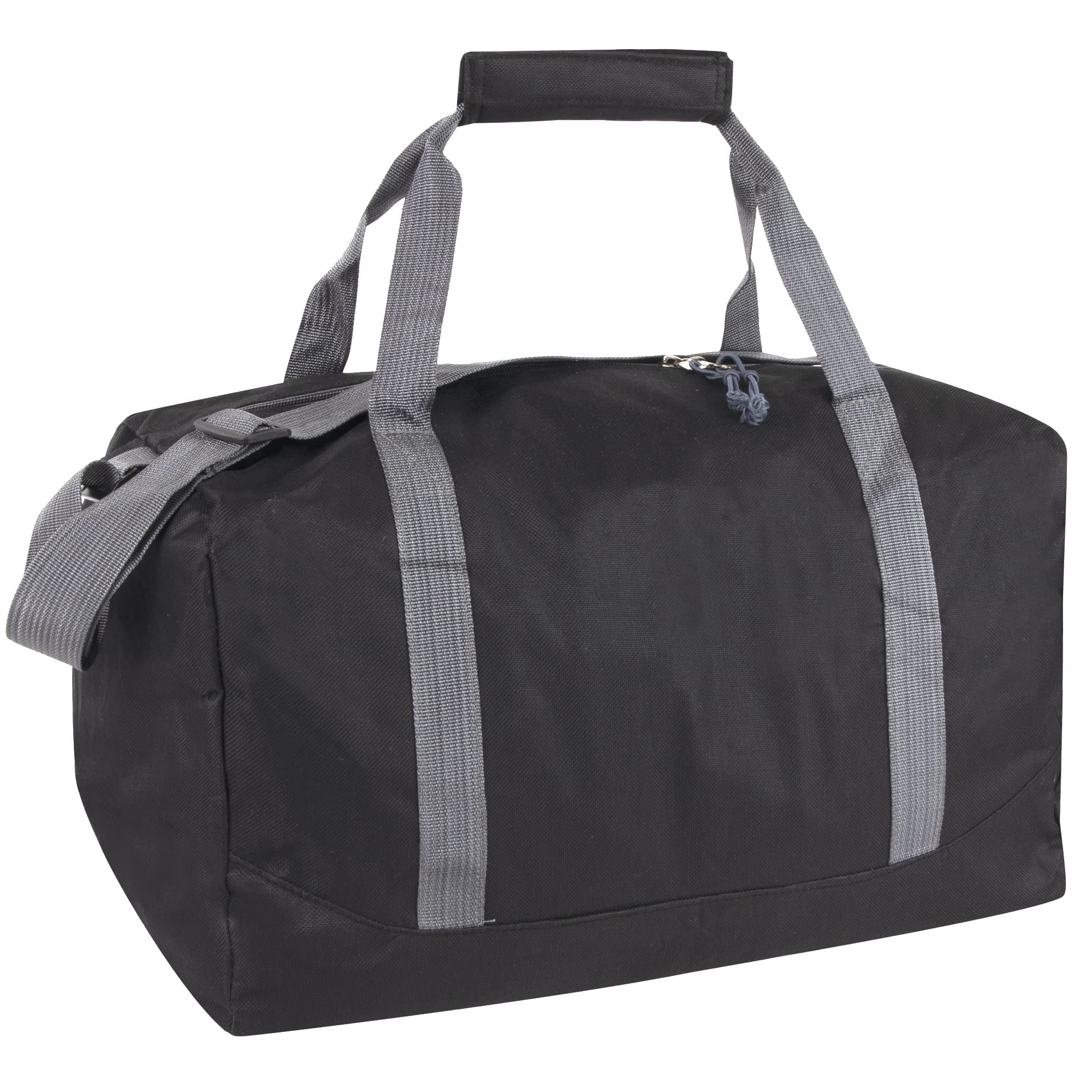 24 Pack 30 Liter Capacity Unisex Duffel Bags with Handle and Luggage Shoulder Strap for Gym, Travel and Commuting in Black