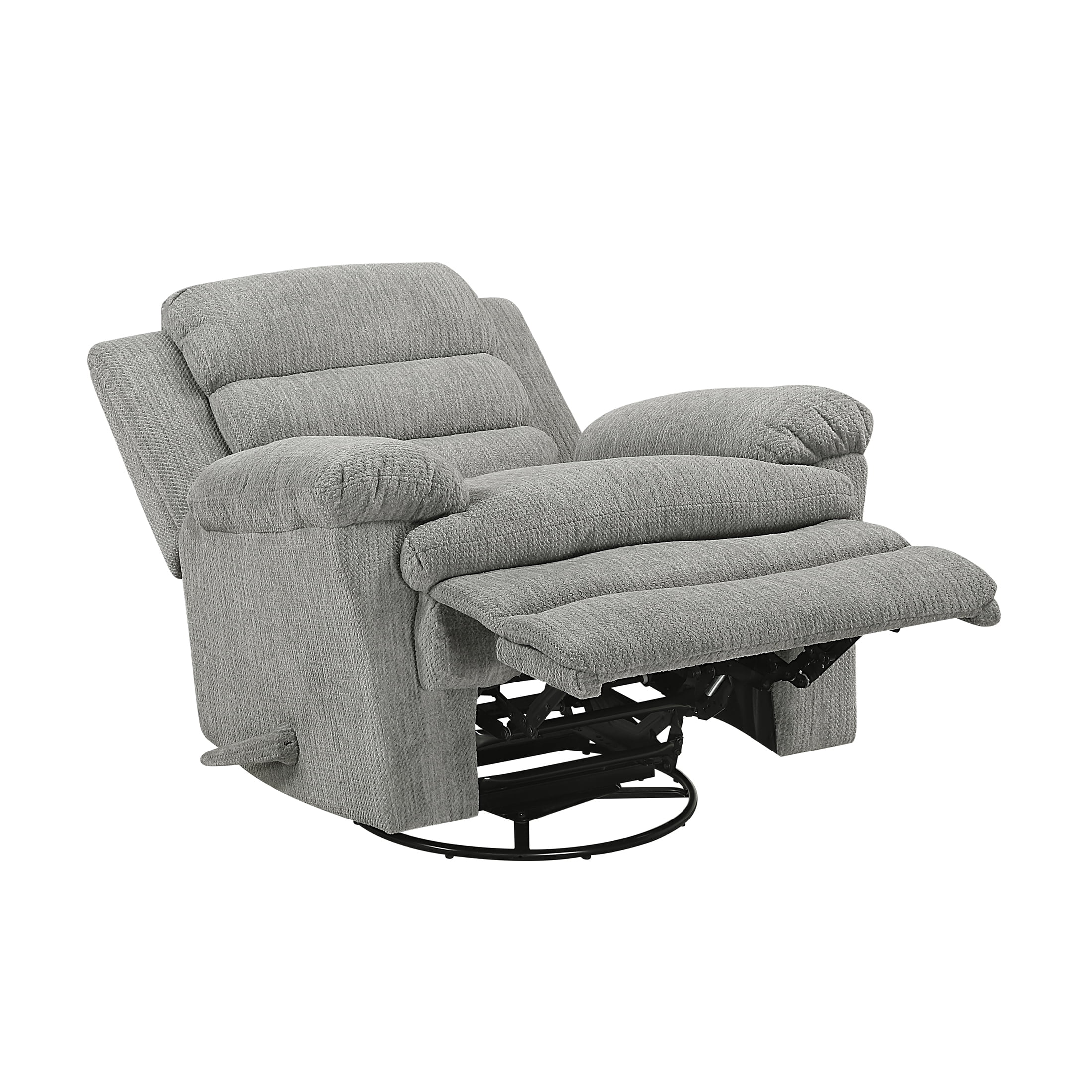 OakvillePark Windcroft Microfiber Swivel Glider Reclining Chair, Gray