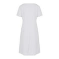 thumbnail image 5 of JINMGG Womens Plus Size Clearance $5 Fashion Women Casual V-Neck Solid Color Loose Elastic Short Sleeve Dress Skirt White XXL, 5 of 5