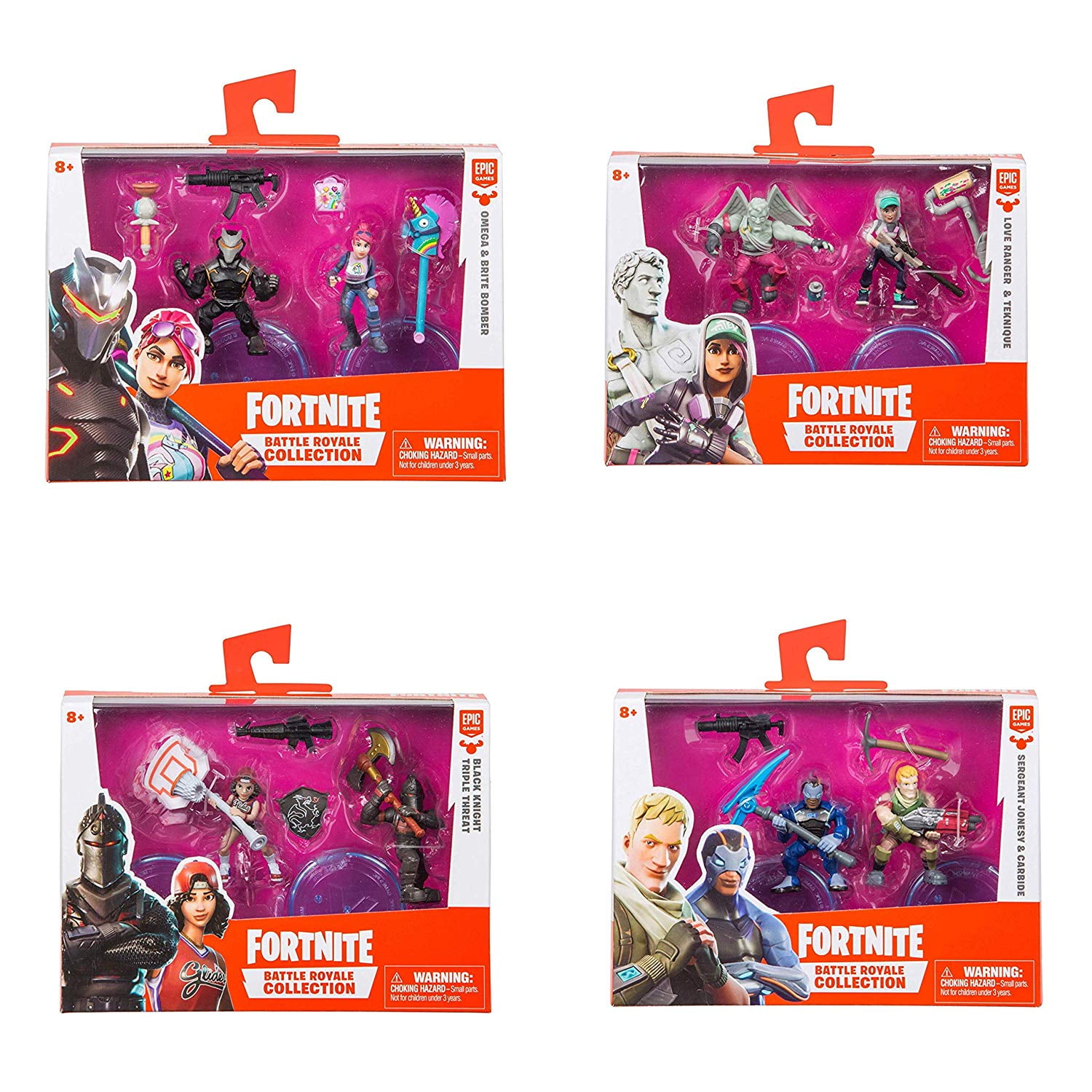 Fortnite Battle Royale Collection Black Knight Triple Threat Carbide Sergeant Jonesy Love Ranger Teknique And Omega Brite Bomber Duo Figure Pack Bundle Walmart Com Walmart Com - fortnite bomber shirt vs dark bomber shirt roblox