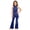 Navy Blue, variant on Kids Girls Lyrical Dance Bodysuit Jumpsuit Flare Bell Bottom Pants Rhinestones Mesh Gymnastics Leotard Royal Blue 6