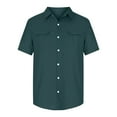 thumbnail image 5 of USNSM (M-5XL) Men's Plus Size Cotton Linen Short Sleeve Shirts Casual Lightweight Button Down Shirts Tops with Pocket Green XXXL, 5 of 7