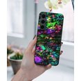 thumbnail image 5 of WIRESTER Shockproof Soft Rubber Cover Case for Samsung Galaxy S24 FE 6.7", Purple Green Galaxy Marble, 5 of 5