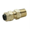 Male Connector, 1/4 In, Brass, 150 PSI, PK10
