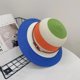 thumbnail image 2 of Sombrero de paja de color arcoíris para mujer, sombrero de paja de ala grande de verano, protector solar para vacaciones en la playa, sombrero de paja de pescador, 2 of 4