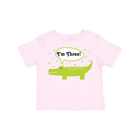 

Inktastic 3rd Birthday Alligator I m Three Gift Toddler Boy or Toddler Girl T-Shirt