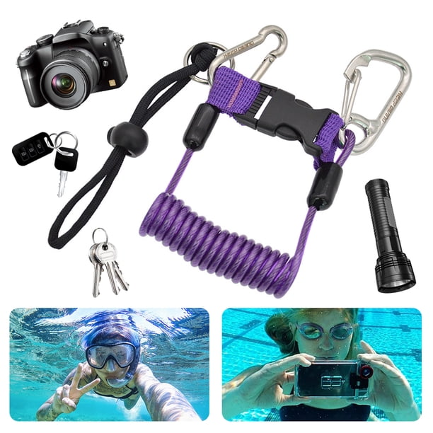 Likrtyny Cordón para Cámara Buceo Accesorios Deportivos Buceo Acero Inoxidable (púrpura)
