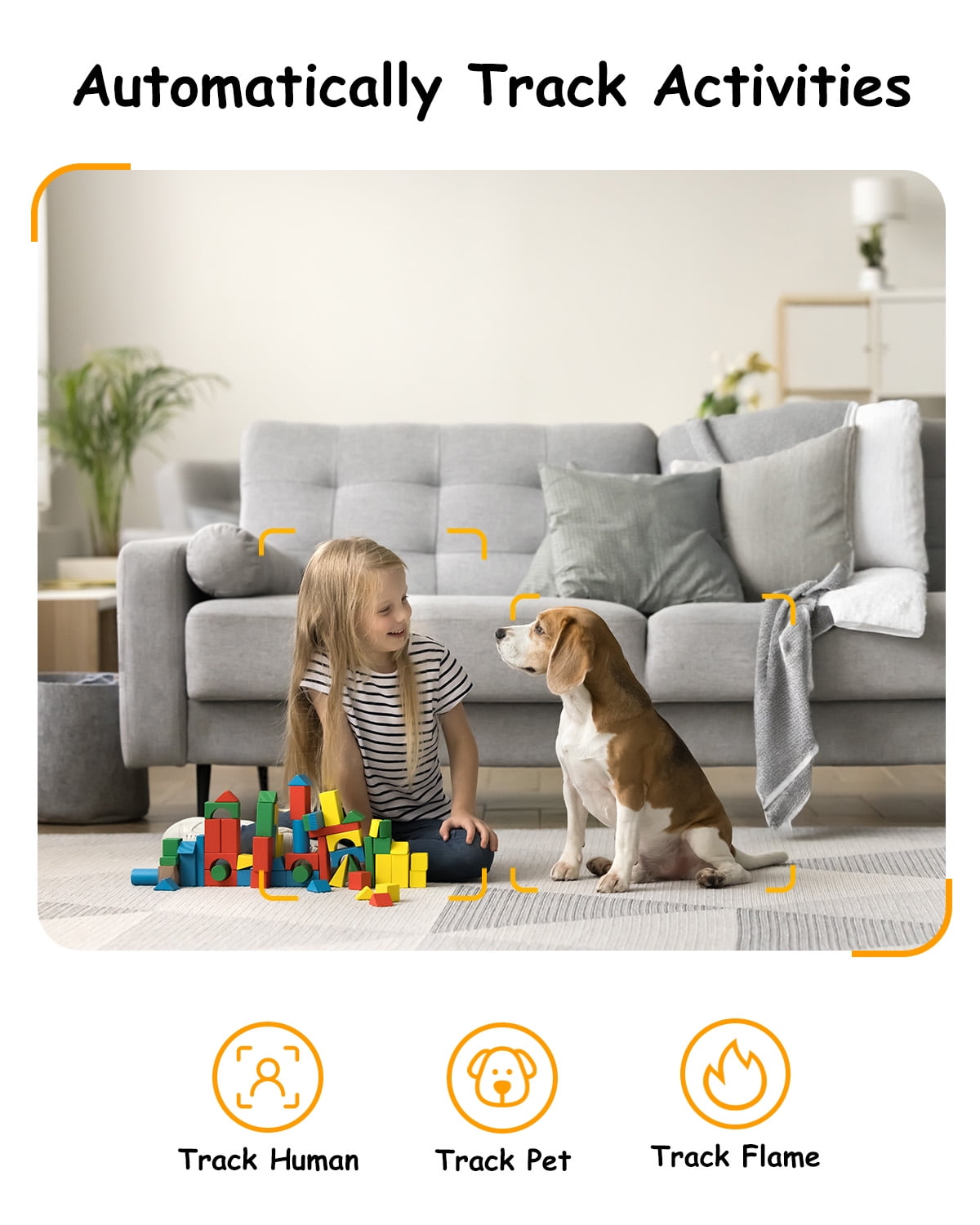 Oldtan WiFi Security Indoor Camera - 2.5K HD Baby Monitor for Home, 2-Way Audio, Auto Tracking