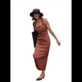 thumbnail image 2 of Vestido Informal Liso Sin Mangas con Tirantes Finos para Mujer Marrón M, 2 of 10