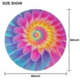 thumbnail image 6 of Rainbow Tie Dye Floral Pattern Round Tablecloth 60"x60",Wrinkle Wipeable Table Cloth for Kitchen Dining Room Picnic Patio Party, 6 of 6
