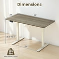 thumbnail image 3 of Costway 48" x 24" Electric Standing Desk with LED Display 2 Memory Height Settings for Home Gray+White, 3 of 9