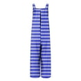thumbnail image 7 of BLVB Women Overalls Sleeveless Striped Jumpsuits Wide Leg Bib Pants Rompers Summer Beach Outfits with Pockets, 7 of 7