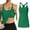 Green, variant on SNKSDGM Female Tank Top for Women Cropped Loose Spaghetti Strap Tank Top Flowy Ribbed Workout Tank Tops for Women with Built in Bra Tight Racerback Neck Athletic Top Xs