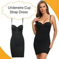 thumbnail image 5 of Slimming Full Length Shapewear Slips Nude Straight Tube Dress Body Shaper Women Skinny Under Dresses Underwire Cup Black, 5 of 9