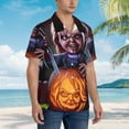 thumbnail image 4 of Lsque Chucky Pattern Hawaiian Shirt for Men Unisex Summer Beach Casual Short Sleeve Cotton Linen Button Down Shirts-Small, 4 of 6