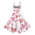 thumbnail image 4 of LWavelet 2026 Valentine's Soft Vibe Valentine Sundress, Spaghetti Strap Heart Print Fitted Waist Flared Dress Red XL, 4 of 4