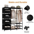 thumbnail image 6 of Dovied Portable Closet, Large Capacity Wardrobe Closet, Clothes Organizer with Shelves 4 Storage Baskets and 2 Hanging Rods, Black, 6 of 8