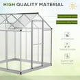 thumbnail image 4 of Outsunny 6'x6.25'x6.4' Walk-in Garden Greenhouse Polycarbonate Panels Plants Flower Growth Shed Cold Frame Outdoor Portable Warm House Aluminum Frame, 4 of 10