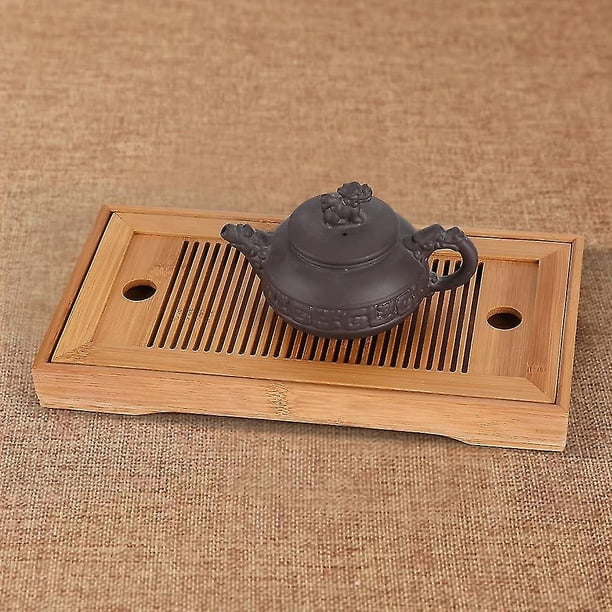 Bandeja De Té De Bambú, Bandeja Rectangular Para Preparar Té Con El Método Chino Gong Fu Cha, Ceremonia Del Té, 27 X 14 X 3 Cm