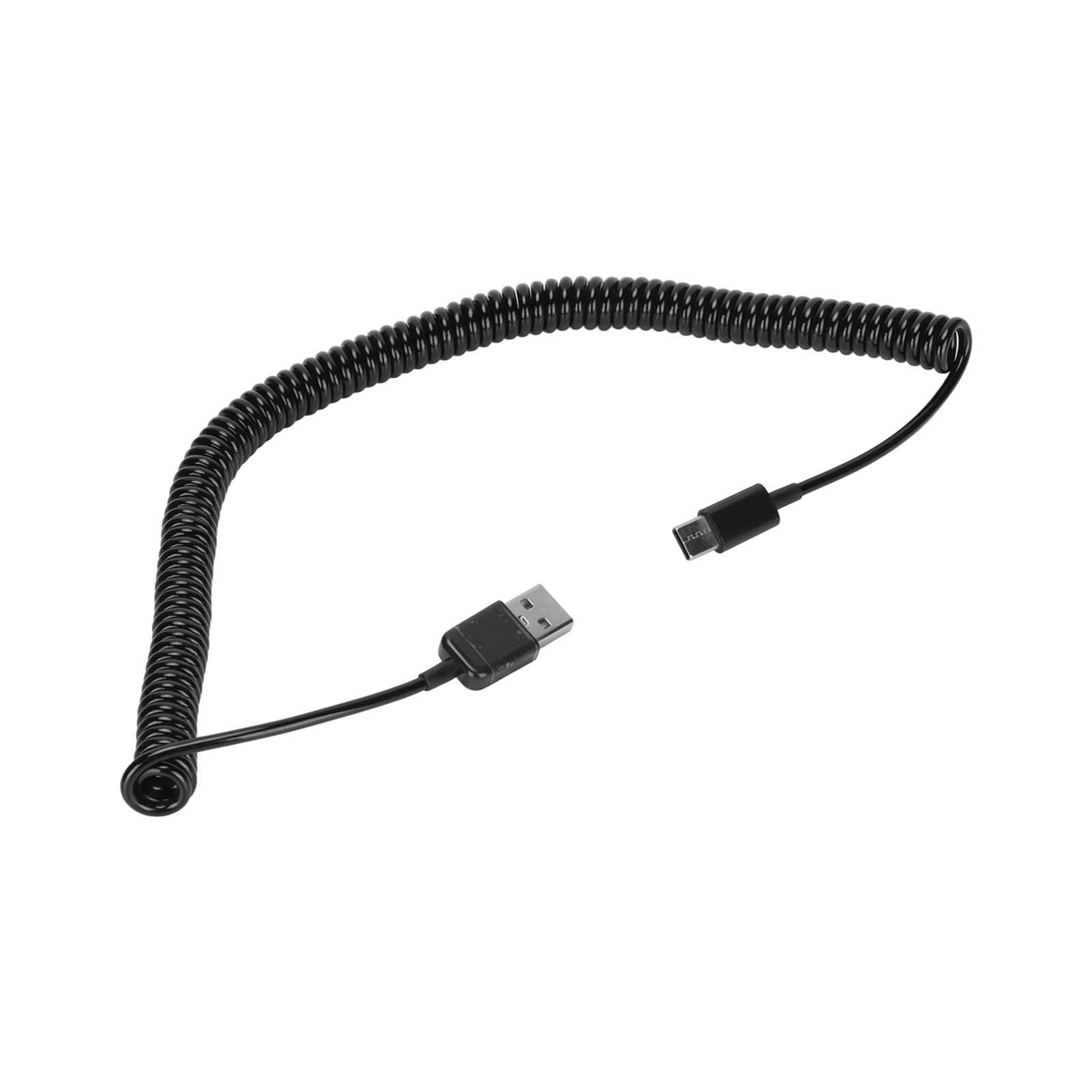 Tebru Type C to USB 2.0 Male Spiral Coiled Cables 3 Meter/9.8ft Type C Spiral Coiled Adapter for