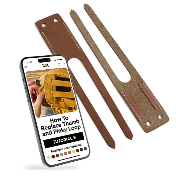 TOFL Baseball Glove Thumb and Pinky Replacement Leather Loops | Durable Laces for Baseball Gloves, Softball Mitts for Adult and Kids | Glove Loop Baseball Repair for Men, Women | Brown