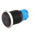thumbnail image 1 of 2PCS Black Self Locking Metal Switch IP65 Protection with LED Lamp and Symbol 16mm(Red 12VDC), 1 of 5