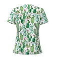thumbnail image 3 of Goofa Cactus Plants1 Pattern Womens Deep V Neck Low Cut Tops Casual Summer Short Sleeve Ribbed Knit T-Shirts-X-Large, 3 of 5