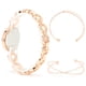 thumbnail image 5 of Conjunto de pulsera de reloj para mujer y niña, elegante reloj de cuarzo de aleación de aleación, conjunto de pulsera de joyería de oro rosa, 5 of 5