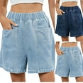 thumbnail image 7 of OHGOD French Terry Shorts Women, Comfy Shorts Women, Shorts for Women Cotton, Sport Shorts for Women - Relaxed Fit Denim Shorts with Wide Legs and Pockets - Perfect for Casual Days - Light Blue - M, 7 of 7