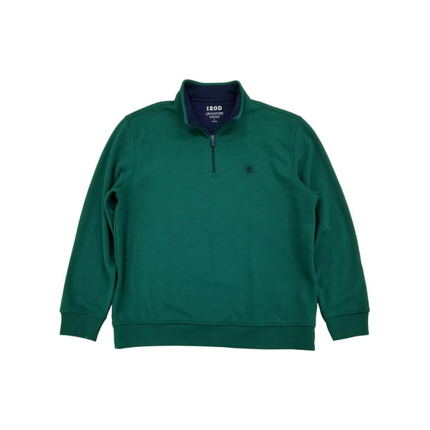 IZOD Mens Green Advantage Performance Fleece Quarter-Zip Pullover  Sweatshirt L