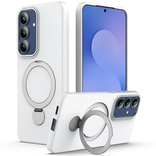 Para Samsung Galaxy S26 5G Case (Compatible With MagSafe) con Soporte Invisible de Anillo en O Magnético, Funda de Teléfono a Prueba de Golpes de Grado Militar, Blanca, para Galaxy S26 (5G)