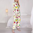thumbnail image 3 of Lsque Strawberry and Lemon Pattern Long Sleeve Pajama Set for Women - Soft 2-Piece Sleepwear and Loungewear Set with Pockets, Comfy Nightwear-Medium, 3 of 7