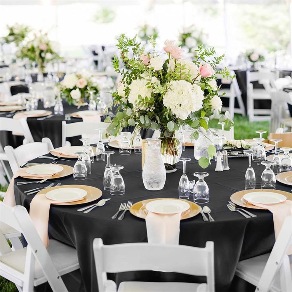 Pesonlook 2 Pack Polyester Tablecloth Round 60 Inch Black Washable Table  Covers for Round Table, Water Resistant Polyester Tablecloth for Wedding,  Parties, Holiday Dinner, Buffet, Baby Shower - Walmart.com, image size:1000x1000